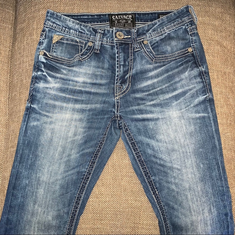 Salvage Buckle Slim Straight Jeans Size 30R